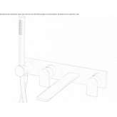 Wall-mounted bathtub faucet with a shower hand Mauer