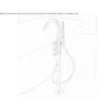 Floor-standing stainless steel bathtub faucet with a hand shower Alfano