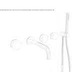 Set of 5-hole wall-mounted bathtub with a shower head Scobey
