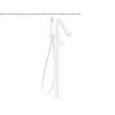 Bathtub faucet in chrome-plated brass with a hand shower Apold