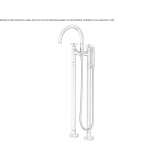 Bathtub faucet standing on the floor with a shower hand Narvik
