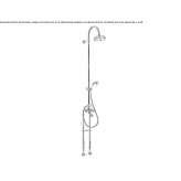 Bathtub faucet standing on the floor with a hand shower and a shower head Bear