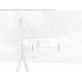 Brass concealed bathtub set for wall mounting with a plate Castuera