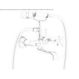Wall-mounted bathtub faucet with a shower hand Borascu