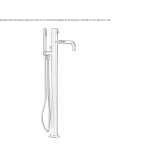 Bathtub faucet standing on the floor with a shower hand Scobey