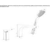 3-hole brass bathtub faucet with hand shower Nauen