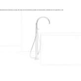 Floor-standing stainless steel bathtub faucet with a hand shower Whittier