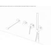 Bathtub faucet in chrome-plated brass with a hand shower Macapo