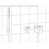 Wall-mounted bathtub faucet with a shower hand Laramate