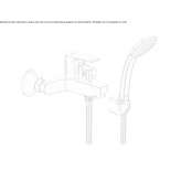 External single-lever bathtub faucet with diverter Noginsk