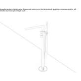 Floor-standing stainless steel bathtub faucet with a hand shower Coux