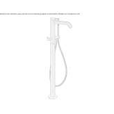Bathtub faucet standing on the floor with a shower hand Ksiazki