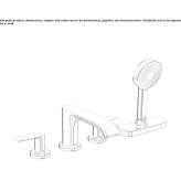 Countertop Mounted 4 Hole Chrome Plated Brass Bathtub Faucet with Hand Shower Aprozi