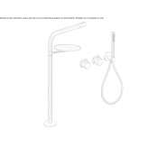 Set of a 4-hole freestanding bathtub with a shower head Pliska