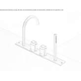 Set of 4-hole stainless steel bathtub with hand shower Schladen