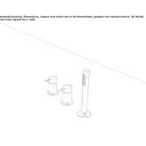 Set of 3-hole stainless steel bathtub with diverter Coux