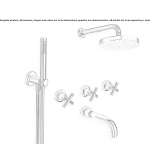 Wall-mounted bathtub faucet with hand shower and overhead shower Horodnia