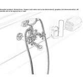 Two-hole wall-mounted bathtub faucet Solarino