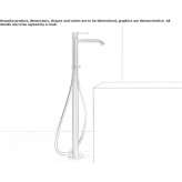 Free-standing bathtub faucet with a shower hand Hoshcha