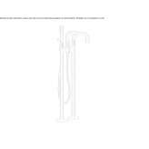 Floor-standing bathtub faucet in chrome-plated brass with a diverter Ballarat