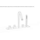 Stainless steel bathtub faucet with hand shower Dishnice