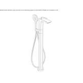 Bathtub faucet standing on the floor with a shower hand Mocoa