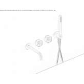 Stainless steel hydroprogressive bathtub set with a shower head Korgan