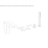 Set of a 5-hole bathtub with a shower head Pisek