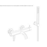 3-hole wall-mounted bathtub faucet with hand shower Marki
