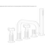 Bathtub faucet in chrome-plated brass with a hand shower Ballarat