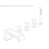 Set of a 5-hole bathtub with a shower head Valseca