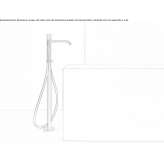 Floor-standing stainless steel bathtub faucet with a hand shower Prees