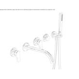 Set of 5-hole wall-mounted bathtub with a shower head Zoppola