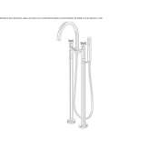 Bathtub faucet standing on the floor with a shower hand Horodnia