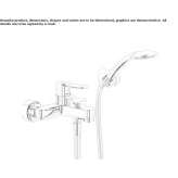 Wall-mounted bathtub faucet with a shower hand Noank