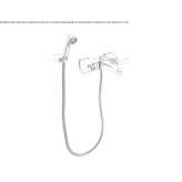 Brass wall-mounted bathtub faucet with a hand shower Yabucoa