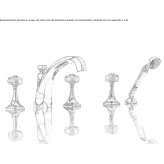 Set of a 5-hole bathtub with a shower head Sanka
