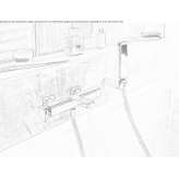 Wall-mounted bathtub faucet with a shower hand Yaguaron