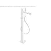 Bathtub faucet standing on the floor with a shower hand Valseca