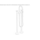 Bathtub faucet standing on the floor with a shower head with individual rosettes Uxheim