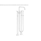 Bathtub faucet standing on the floor with a shower hand Itatuba