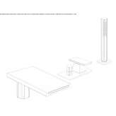 Bathtub faucet with a single handle and a countertop-mounted shower hand Hipstedt