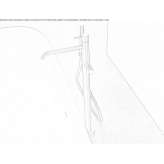 Set of a stainless steel freestanding bathtub with a shower head Galegos