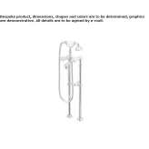 Bathtub faucet standing on the floor with a shower hand Polutla