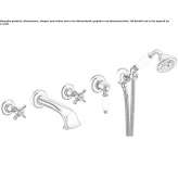Wall-mounted bathtub set with diverter and hand shower Urziceni
