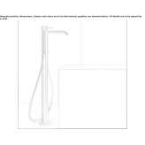 Floor-standing stainless steel bathtub faucet with a hand shower Anaya