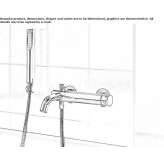 Wall-mounted bathtub faucet with a shower hand Bemidji