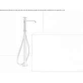 Free-standing, hydroprogressive stainless steel bathtub faucet with a hand shower Cuitiva