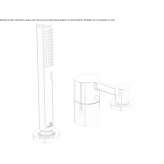 Bathtub set with 3 holes and single handle Decize