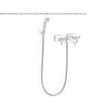 Brass wall-mounted bathtub faucet with a hand shower Lastovo